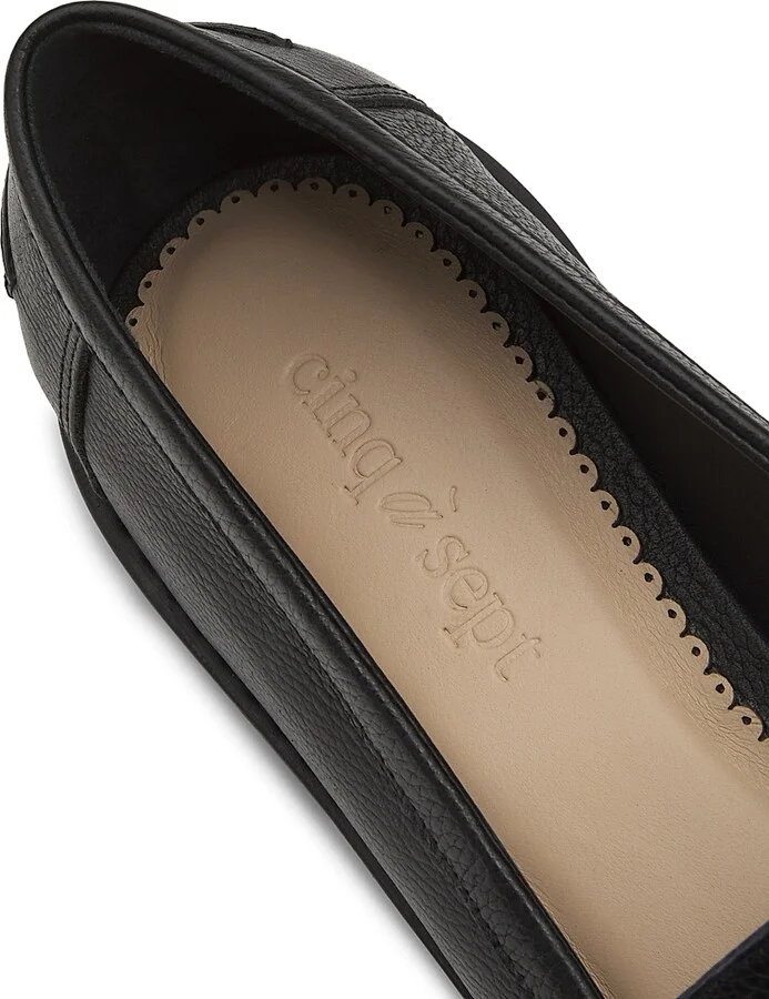 Women's Gina Fringed Leather Loafers - Black - Size 5 - Image 6