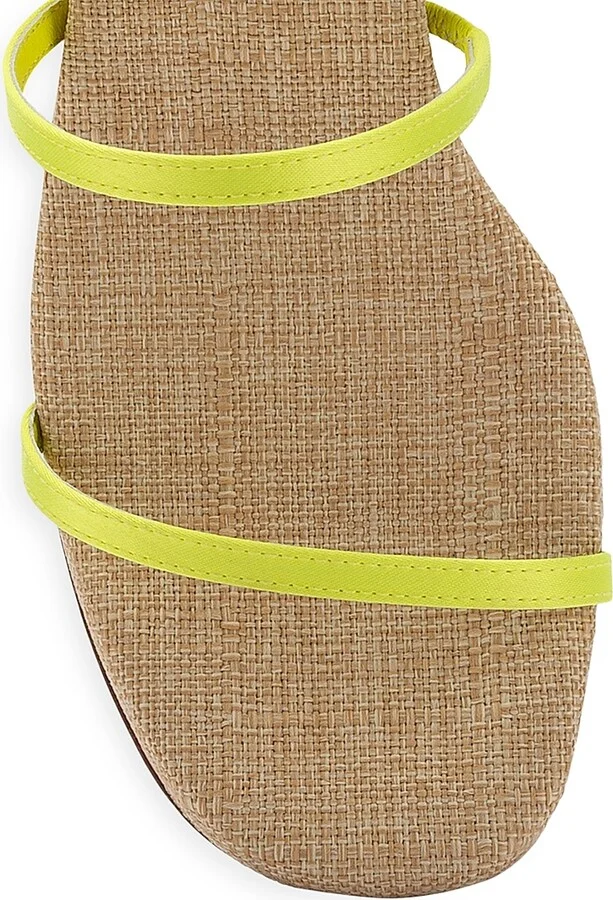 Women's Gio 60MM Satin Block-Heel Sandals - Lemon - Size 6.5 - Image 4