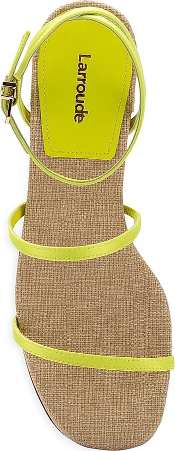 Women's Gio 60MM Satin Block-Heel Sandals - Lemon - Size 6.5 - Image 5