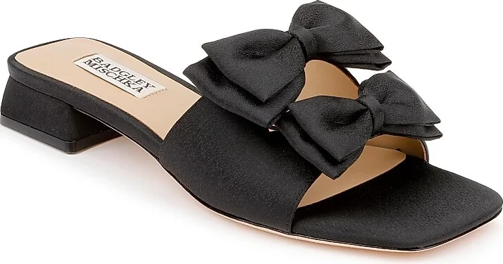 Women's Giorgia 25MM Bow-Detailed Crepe Sandals - Black Crepe - Size 5 - Image 2