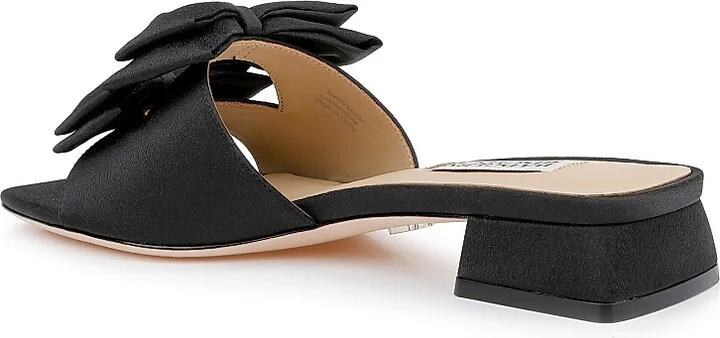 Women's Giorgia 25MM Bow-Detailed Crepe Sandals - Black Crepe - Size 5 - Image 3