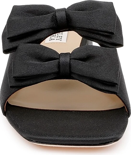 Women's Giorgia 25MM Bow-Detailed Crepe Sandals - Black Crepe - Size 5 - Image 4