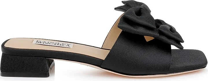 Women's Giorgia 25MM Bow-Detailed Crepe Sandals - Black Crepe - Size 5
