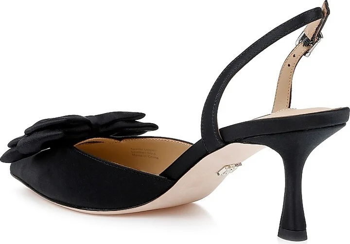 Women's Giovanna 65MM Bow-Detailed Satin Pumps - Black Satin - Size 5 - Image 3