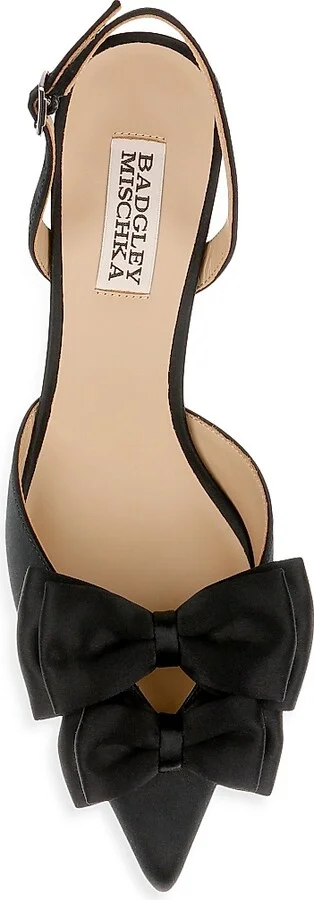 Women's Giovanna 65MM Bow-Detailed Satin Pumps - Black Satin - Size 5 - Image 5