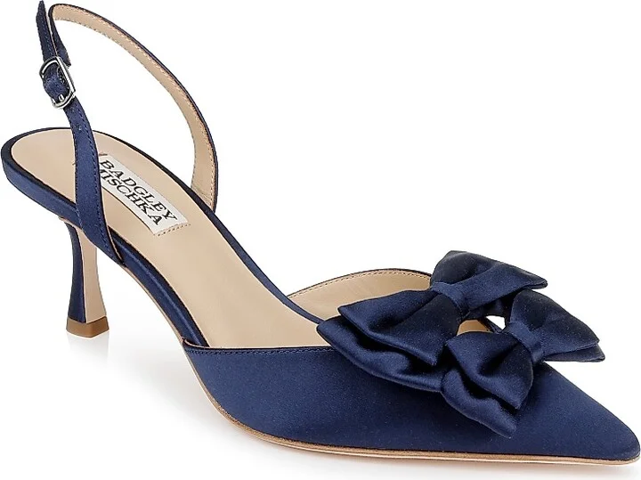 Women's Giovanna 65MM Bow-Detailed Satin Pumps - Black Satin - Size 5 - Image 7