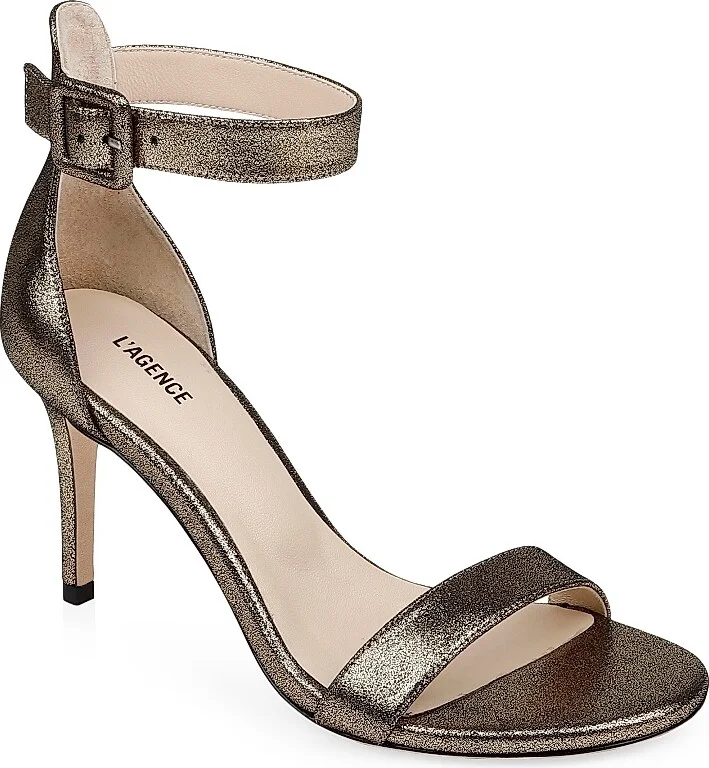 Women's Gisele Vi 85MM Leather Sandals - Gold Black - Size 5.5 - Image 2