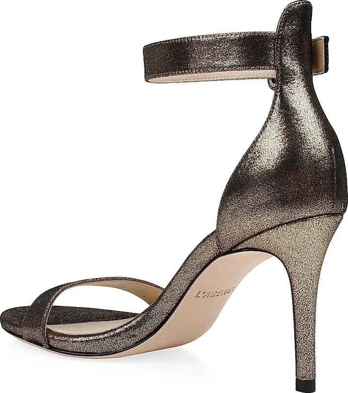 Women's Gisele Vi 85MM Leather Sandals - Gold Black - Size 5.5 - Image 3