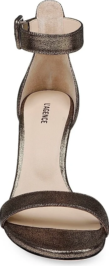 Women's Gisele Vi 85MM Leather Sandals - Gold Black - Size 5.5 - Image 4