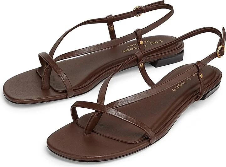 Women's Giselle Strappy Leather Flat Sandals - Sky Blue - Size 9.5 - Image 7