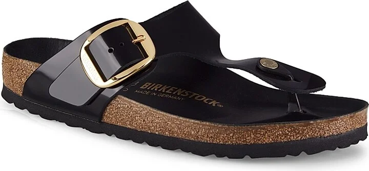 Women's Gizeh Big Buckle High Shine Sandals - Black - Size 5 - Image 2