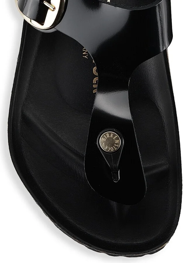 Women's Gizeh Big Buckle High Shine Sandals - Black - Size 5 - Image 4