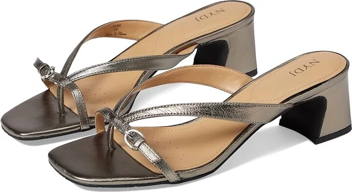 Women's Glam Heeled Sandals In Pewter Tumbled Metallic