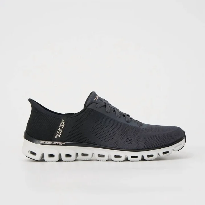 Women's Glide Step Excite Trainers Snearkers In Black/charcoal