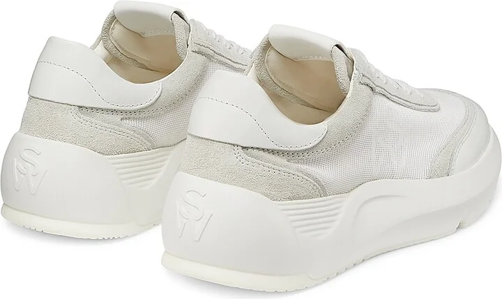 Women's Glide Suede & Leather-Trimmed Platform Sneakers - White - Size 10 - Image 3