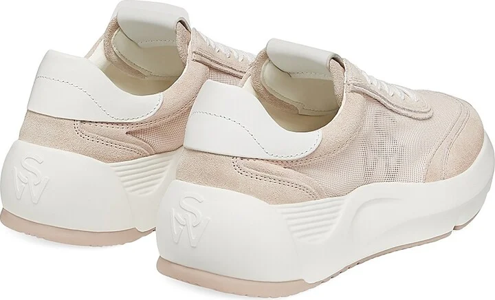 Women's Glide Suede & Leather-Trimmed Platform Sneakers - White - Size 10 - Image 6