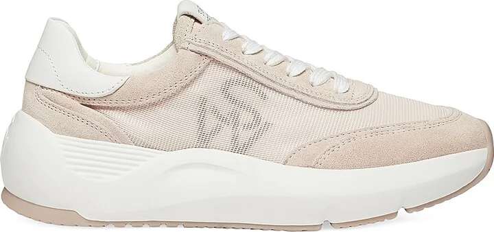 Women's Glide Suede & Leather-Trimmed Platform Sneakers - White - Size 10 - Image 8