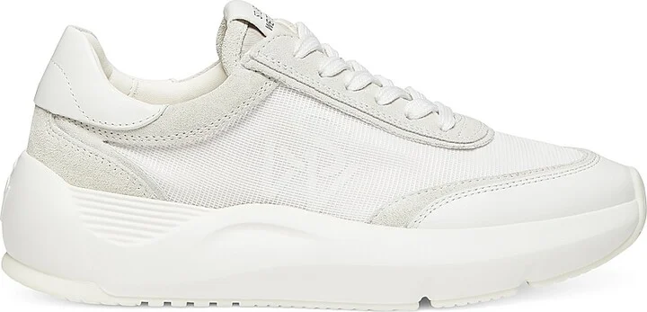 Women's Glide Suede & Leather-Trimmed Platform Sneakers - White - Size 10