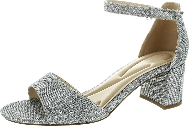 Womens Glitter Shimmer Ankle Strap
