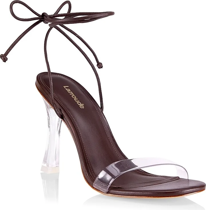 Women's Gloria Leather Lace-Up Wrap Sandals - Taupe - Size 5 - Image 2