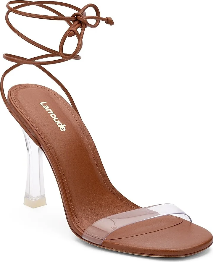 Women's Gloria Leather Lace-Up Wrap Sandals - Taupe - Size 5 - Image 6