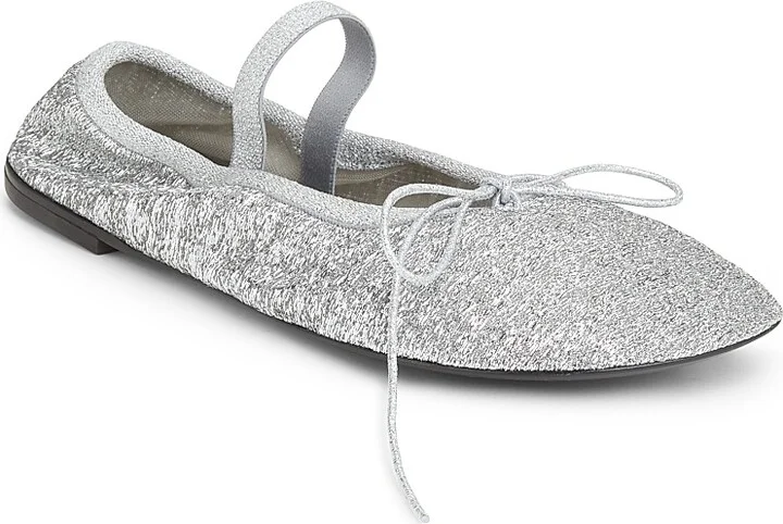 Women's Glove Mary Jane Metallic Mesh Ballet Flats - Silver - Size 6.5 - Image 2