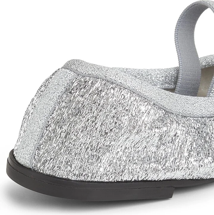 Women's Glove Mary Jane Metallic Mesh Ballet Flats - Silver - Size 6.5 - Image 3