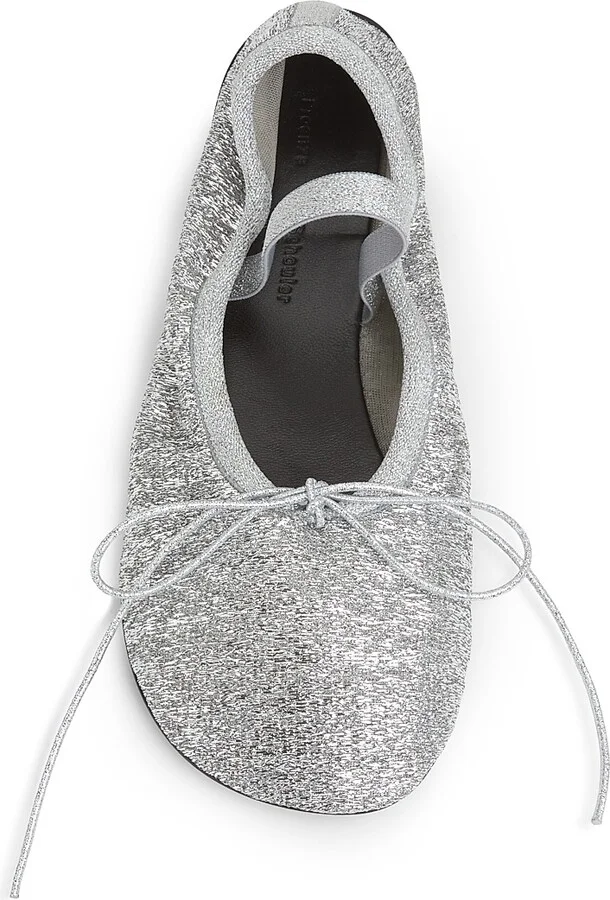 Women's Glove Mary Jane Metallic Mesh Ballet Flats - Silver - Size 6.5 - Image 4