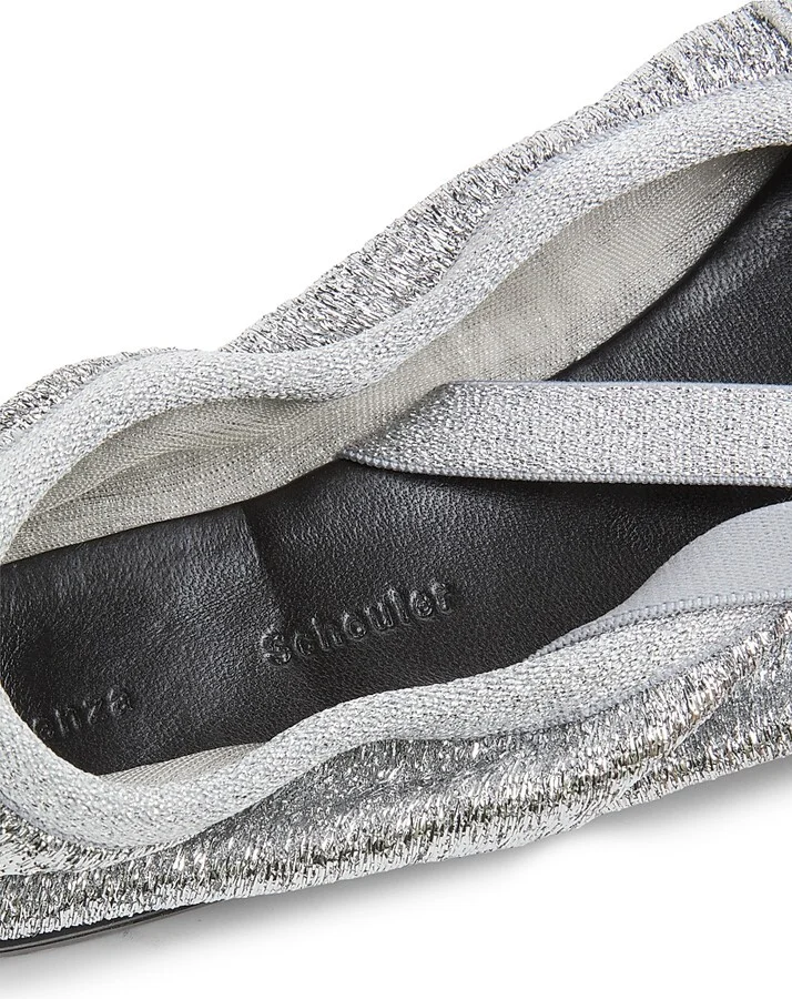 Women's Glove Mary Jane Metallic Mesh Ballet Flats - Silver - Size 6.5 - Image 5