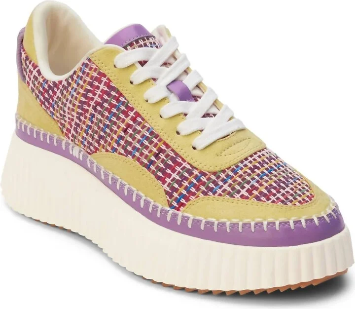 Women's Go To Platform Lace Up Sneaker In Yellow Multi
