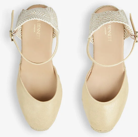 Womens Gol-Gold Marissa Wedge-Heel Leather Espadrilles Eur 38/5 Uk Women - Image 2