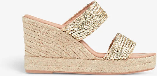 Womens Gol-Gold Renlee Woven-Strap Leather Mules Eur 35 / 2 Uk Women
