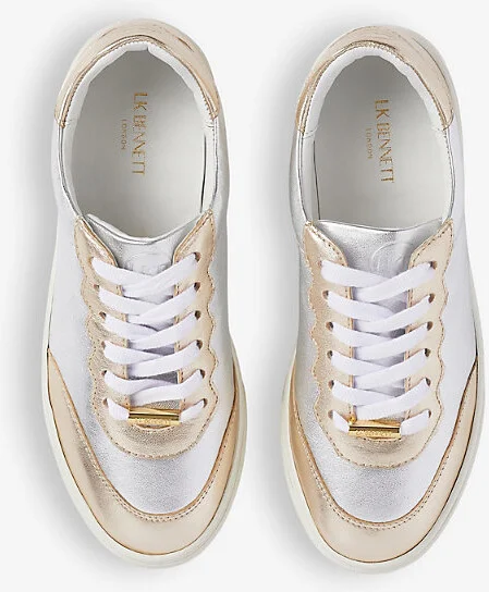 Womens Gol-Gold Runner Panelled Leather Low-Top Trainers Eur 35 / 2 Uk Women - Image 2