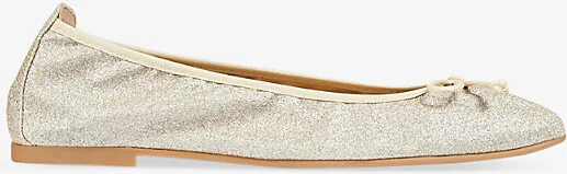 Womens Gol-Gold Trilly Glittered Ballet Pumps Eur 35 / 2 Uk Women