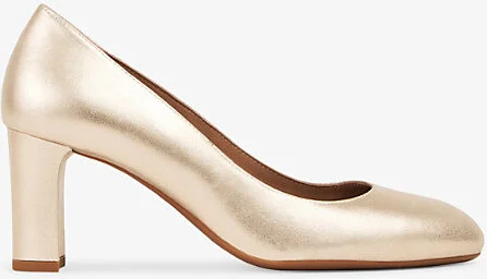 Womens Gol-Gold Winola Metallic Suede Courts Eur 38/5 Uk Women