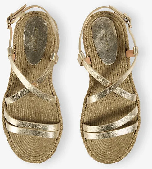 Womens Gol-Pale Gold Indie Metallic-Leather Sandals Eur 40 / 7 Uk Women - Image 2