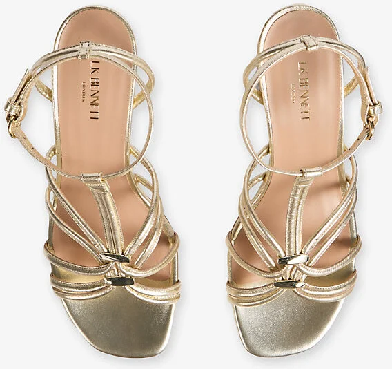 Womens Gol-Pale Gold Noelle Leather Heeled Sandals Eur 38/5 Uk Women - Image 2