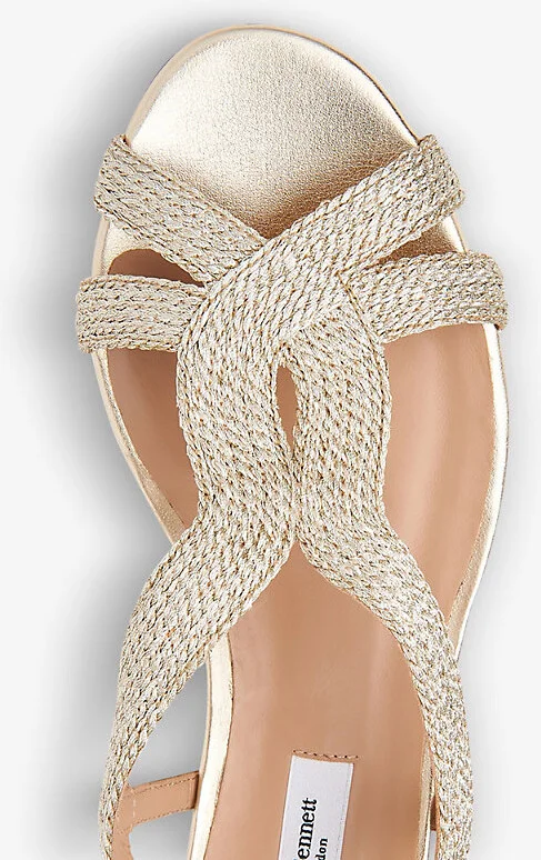 Womens Gol-Soft Gold Renee Open-Toe Woven Sandals Eur 37 / 4 Uk Women - Image 2