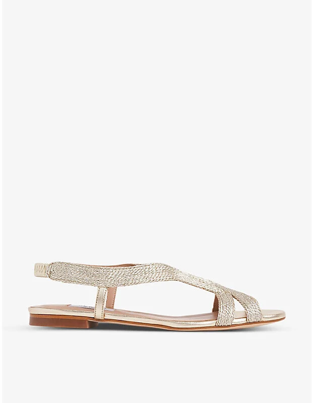 Womens Gol-Soft Gold Renee Open-Toe Woven Sandals Eur 37 / 4 Uk Women