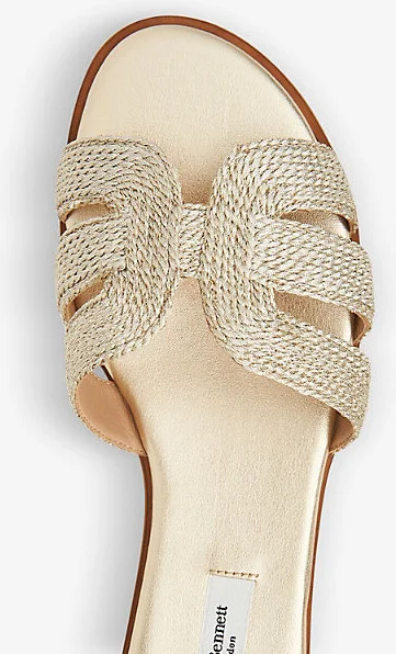 Womens Gol-Soft Gold Riley Rope-Detail Flat Mules Eur 35 / 2 Uk Women - Image 3