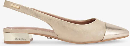 Womens Gold Amelia Slingback Faux-Leather Pumps Eur 40 / 7 Uk Women