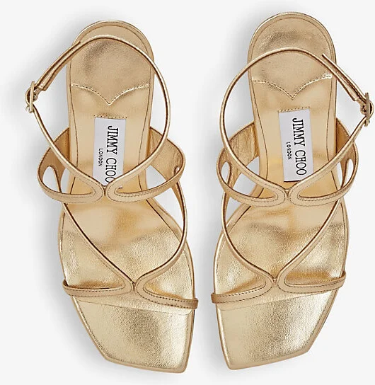 Womens Gold Azie 85 Leather Heeled Sandals Eur 36.5 / 3.5 Uk Women - Image 2