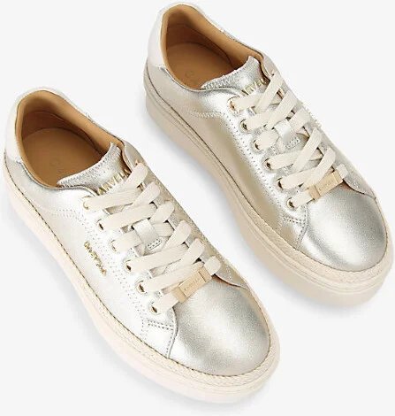 Womens Gold Caprese Leather Low-Top Trainers Eur 37 / 4 Uk Women - Image 2