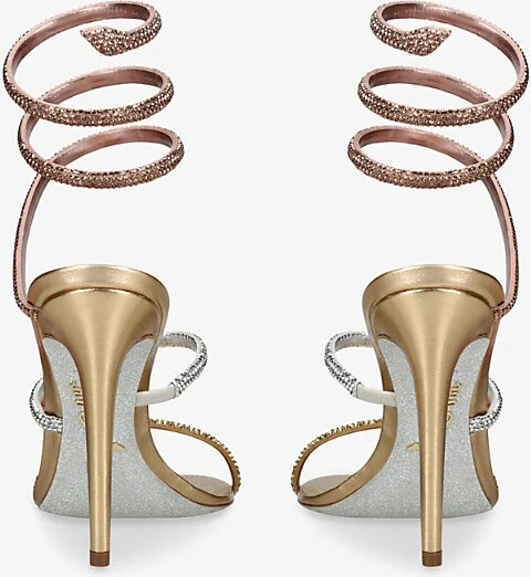 Womens Gold Comb Cleo 105 Leather Heeled Sandals Eur 39.5 / 6.5 Uk Women - Image 2