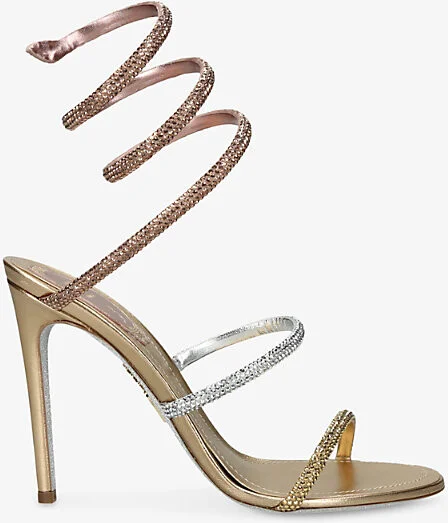 Womens Gold Comb Cleo 105 Leather Heeled Sandals Eur 39.5 / 6.5 Uk Women
