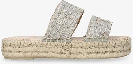 Womens Gold Comb Double-Strap Cotton Platform Sandals Eur 40 / 7 Uk Women
