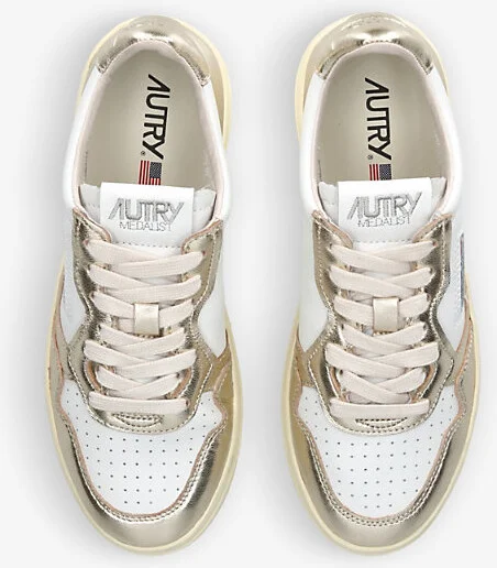 Womens Gold Comb Medalist Leather Low-Top Trainers Eur 38/5 Uk Women - Image 2