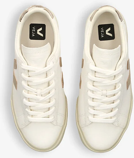 Womens Gold Comb Women's Campo Logo-Embroidered Low-Top Leather Trainers Eur 35 / 2 Uk Women - Image 2