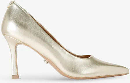 Womens Gold Corletta Pointed-Toe Metallic Faux-Leather Heeled Courts Eur 38/5 Uk Women