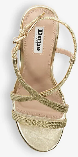 Womens Gold-Fabric Keylas Leather Espadrille Wedges Eur 39 / 6 Uk Women - Image 2
